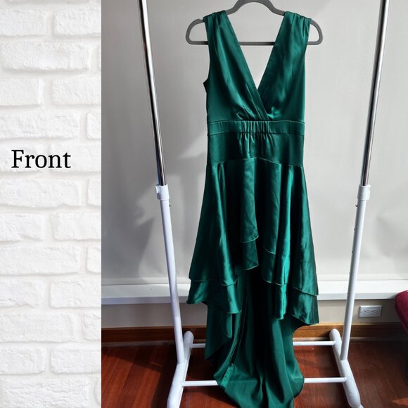 Custom Tailored Green Evening Gown by Yaly Couture Elegant Formal Dress Medium - Picture 1 of 10